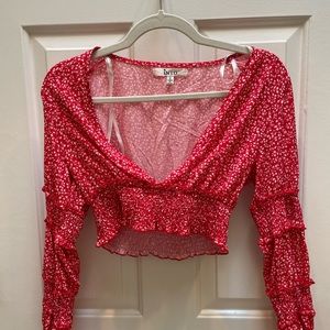 Red Floral Sundae Muse Top